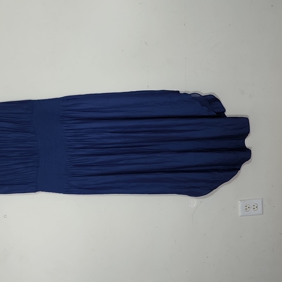 Ramy Brook New York Reina Blue Silky Midi Dress Size L - Picture 6 of 11